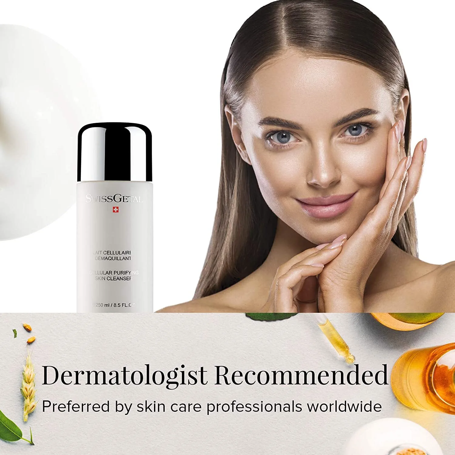 SwissGetal Cellular Purifying Skin Cleanser — флакон крупным планом молочко
