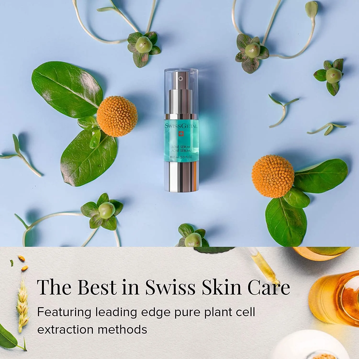 SwissGetal Acne Serum — флакон крупным планом сыворотка