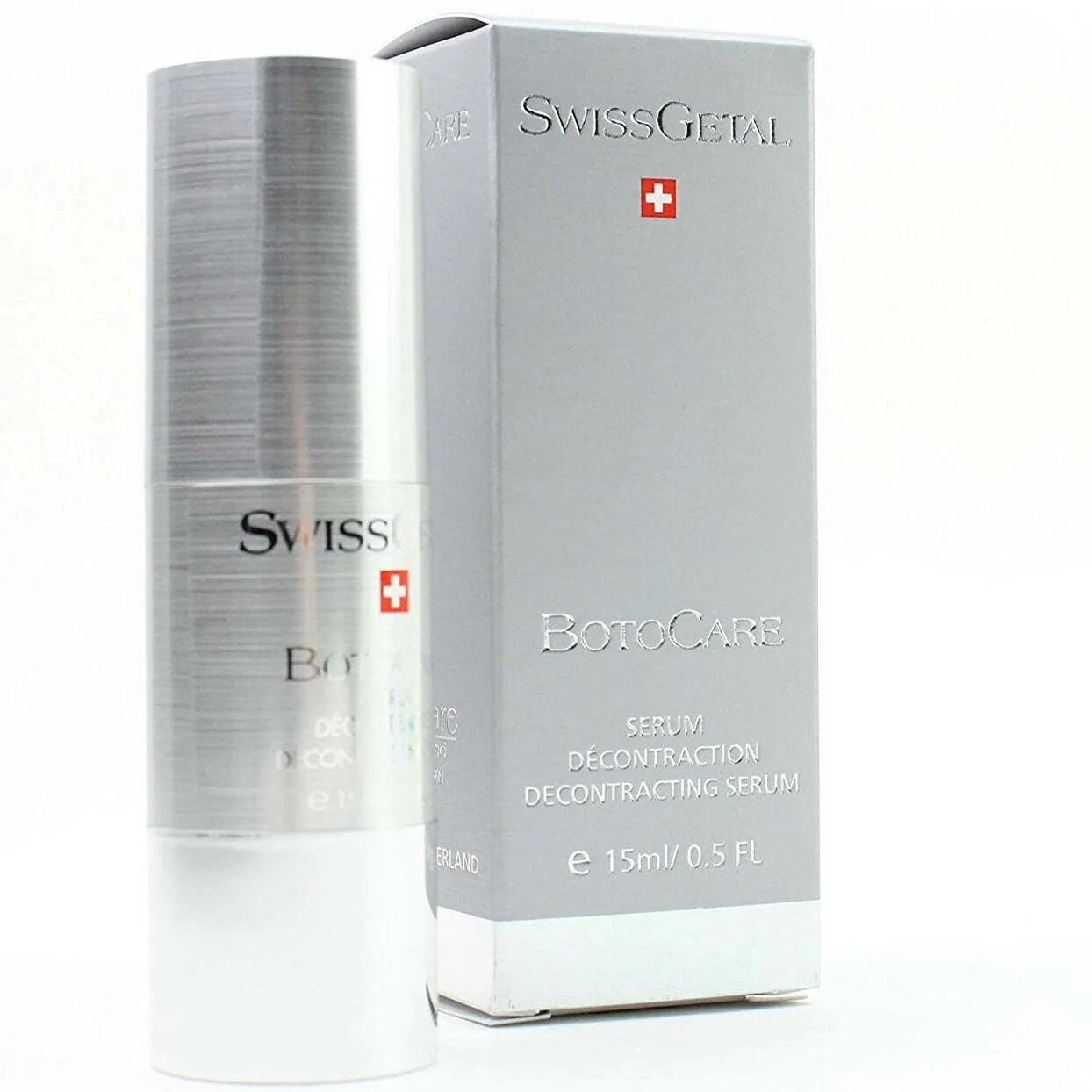 SwissGetal BotoCare Decontracting Serum — флакон крупным планом сыворотка