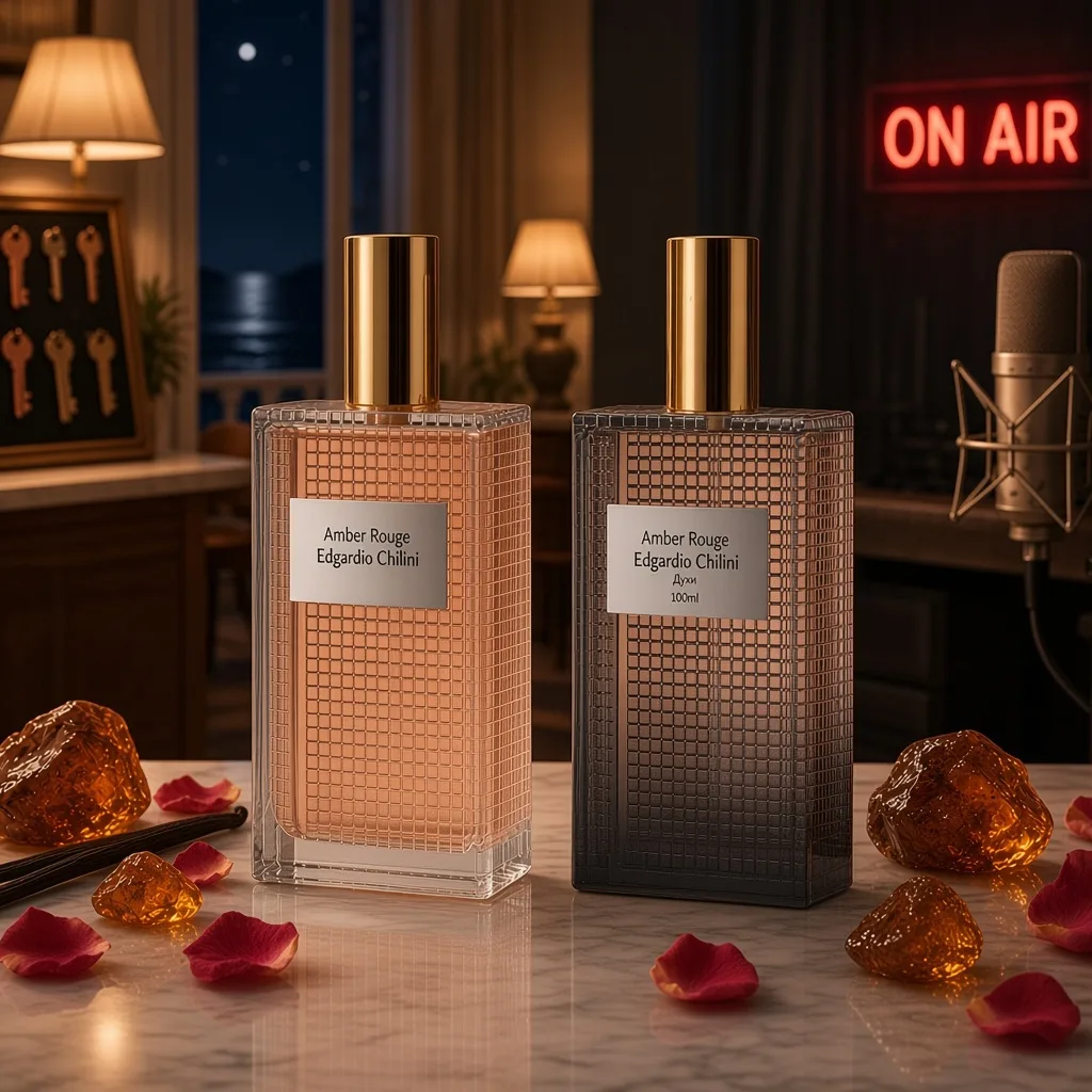 Amber Rouge — художественный постер и атмосфера аромата, Edgardio Chilini