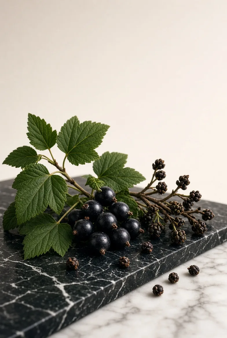 Madness Of Blackcurrant — верхние ноты пирамиды аромата, иллюстрация Edgardio Chilini
